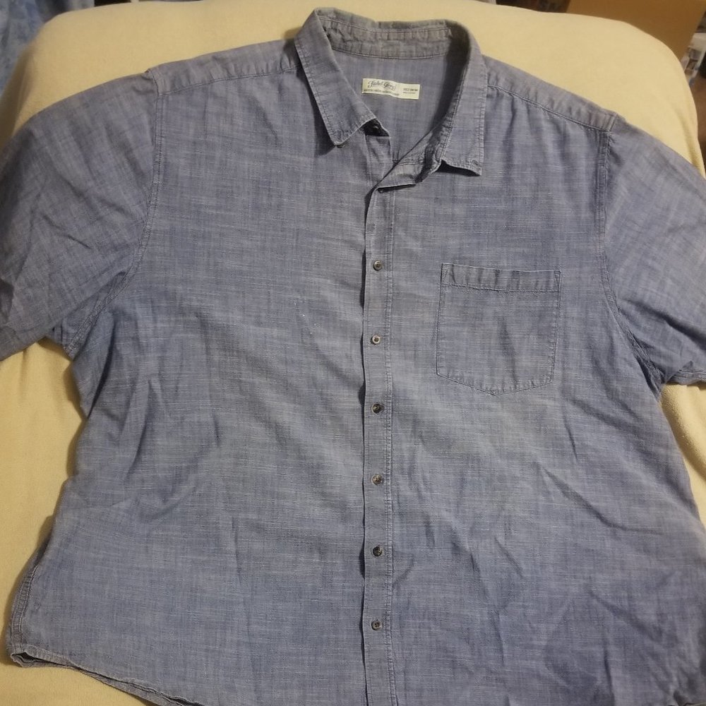 1st blue denim Faded Glory 3XLT men's shirt